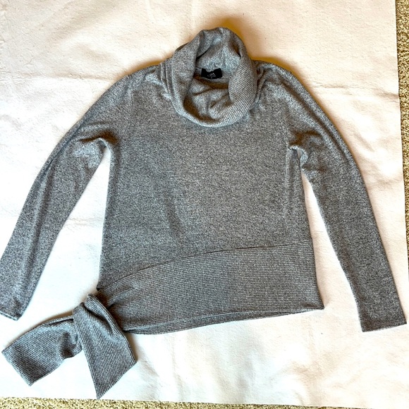 COV2 Cowl Neck Gray Sweater with waist side tie size M - Picture 1 of 8